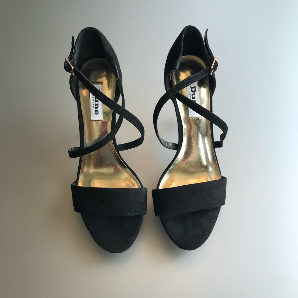 Dune London Strappy Sandal with Jeweled Heel